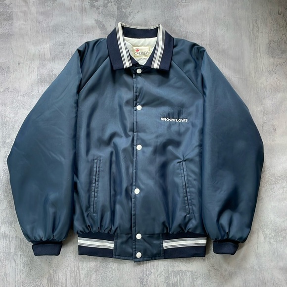 Vintage 80s Snowplows Trucker Style Jacket Button-Up - Picture 1 of 6